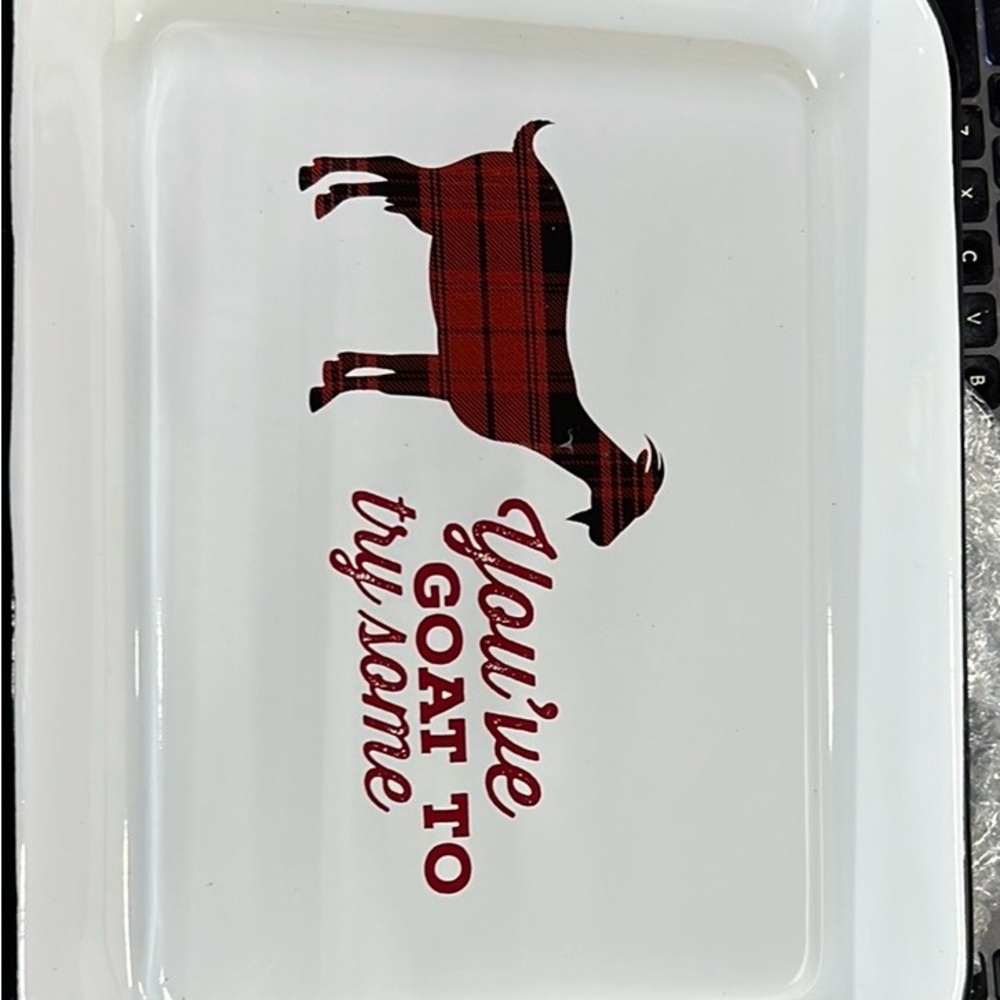 Plaid Goat Design Tray